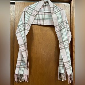 Pink and Grey Plaid Scarf